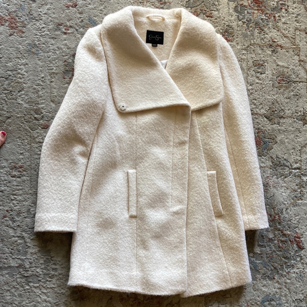 Jessica Simpson (medium) Cream Wool Blend Coat